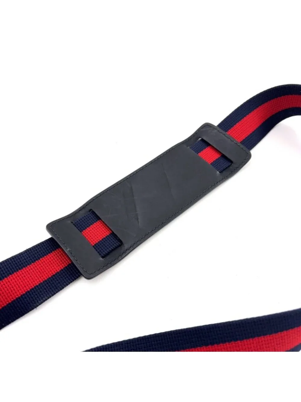 Gucci GG Supreme Small Messenger Bag Leather Navy Black Red Silver